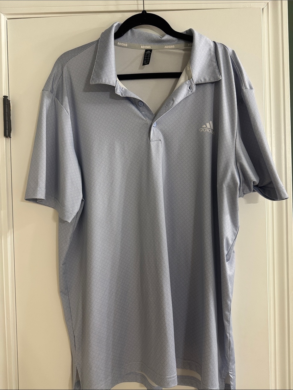 adidas Men’s Light Gray-Blue Polo Shirt